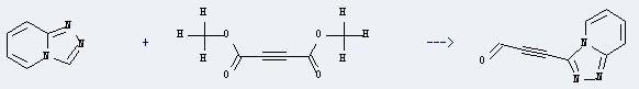 The 1,2,4-Triazolo[4,3-a]pyridine could react with butynedioic acid dimethyl ester to obtain the 3-[1,2,4]triazolo[4,3-a]pyridin-3-yl-propynal